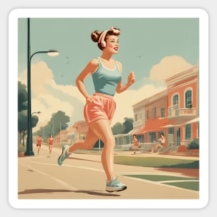 Street Jogging Vintage Style Pin Up Pace Sticker